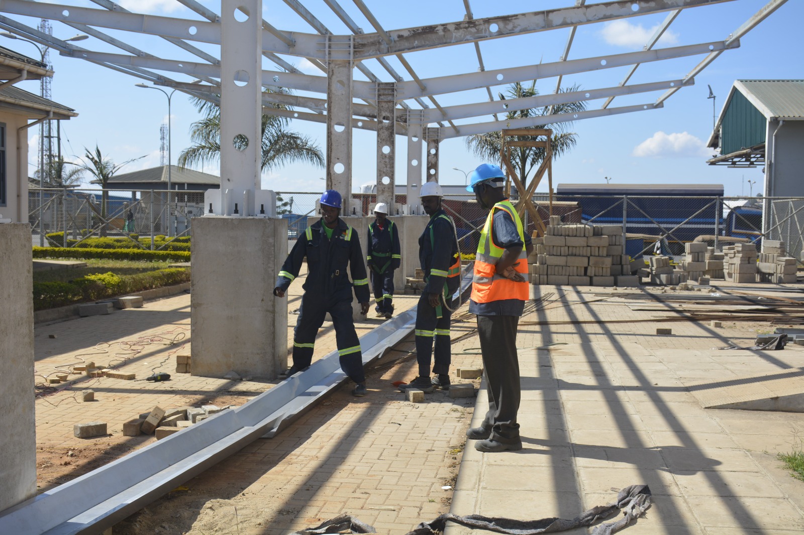 Erected solar structure